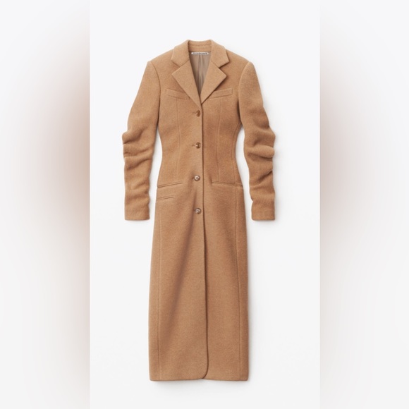 ALEXANDER WANG FITTED LONG WOOL COAT - Picture 2 of 9